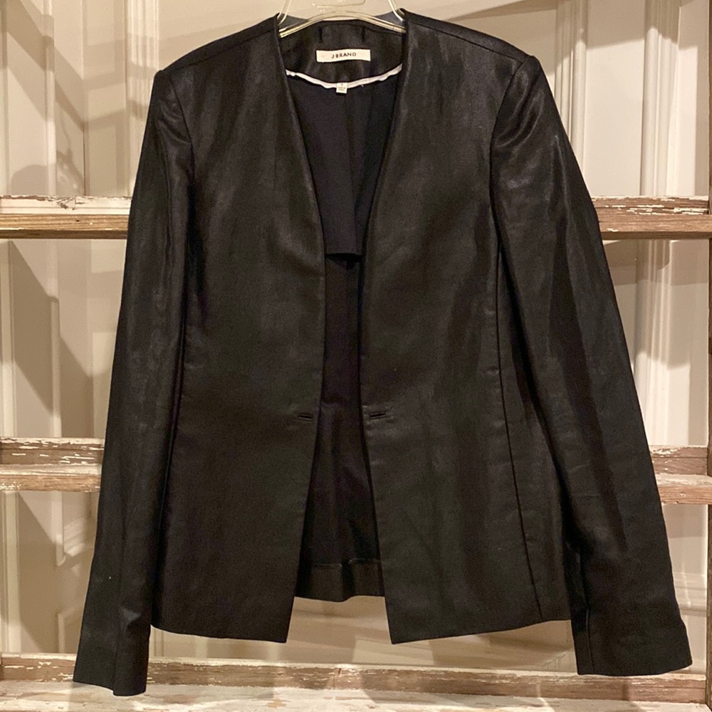 J Brand Black Leather Blazer Jacket